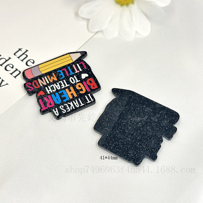 Wholesale 10pcs Cartoon Acrylic Letters Telescopic Buckle DIY Patch With