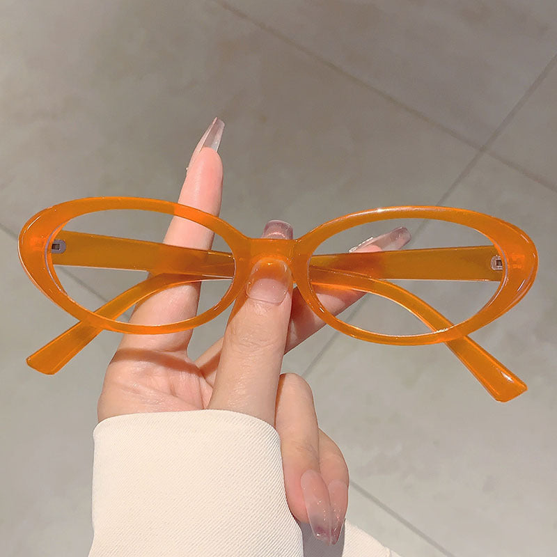 Wholesale Oval blue light blocking glasses non-degree flat glasses