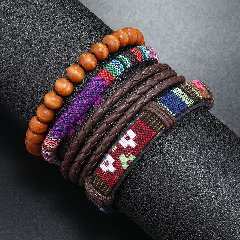 Wholesale Handwoven Bohemian Retro Diy 4 Piece Bracelet Set