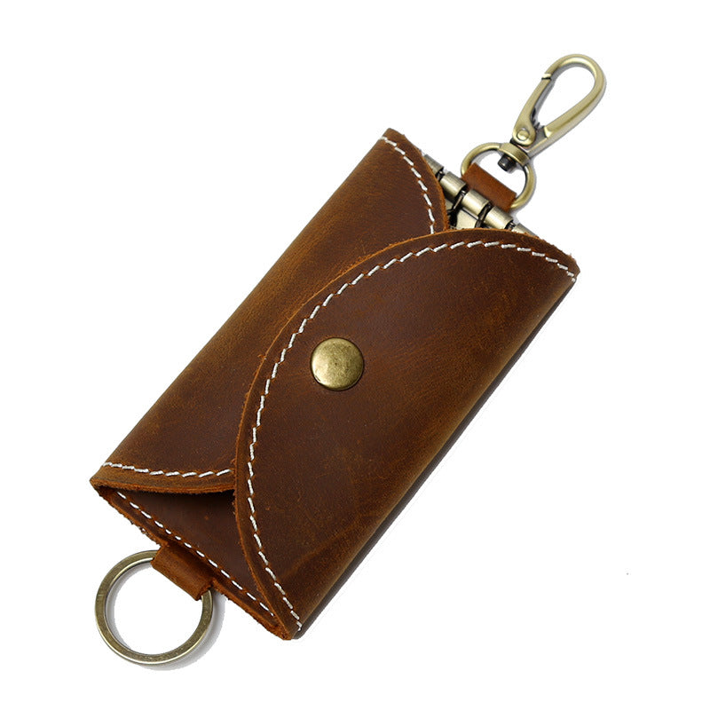 Wholesale Simple Buckle Thick Leather Cowhide Keychain