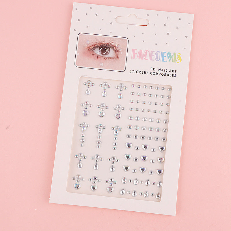 Wholesale Acrylic AB Colored Diamond Eye Makeup Gemstone Stickers