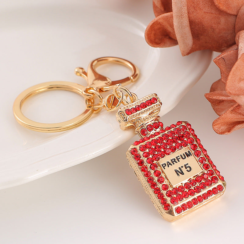 Wholesale Exquisite Crystal Perfume Bottle Rhinestone Alloy Keychains
