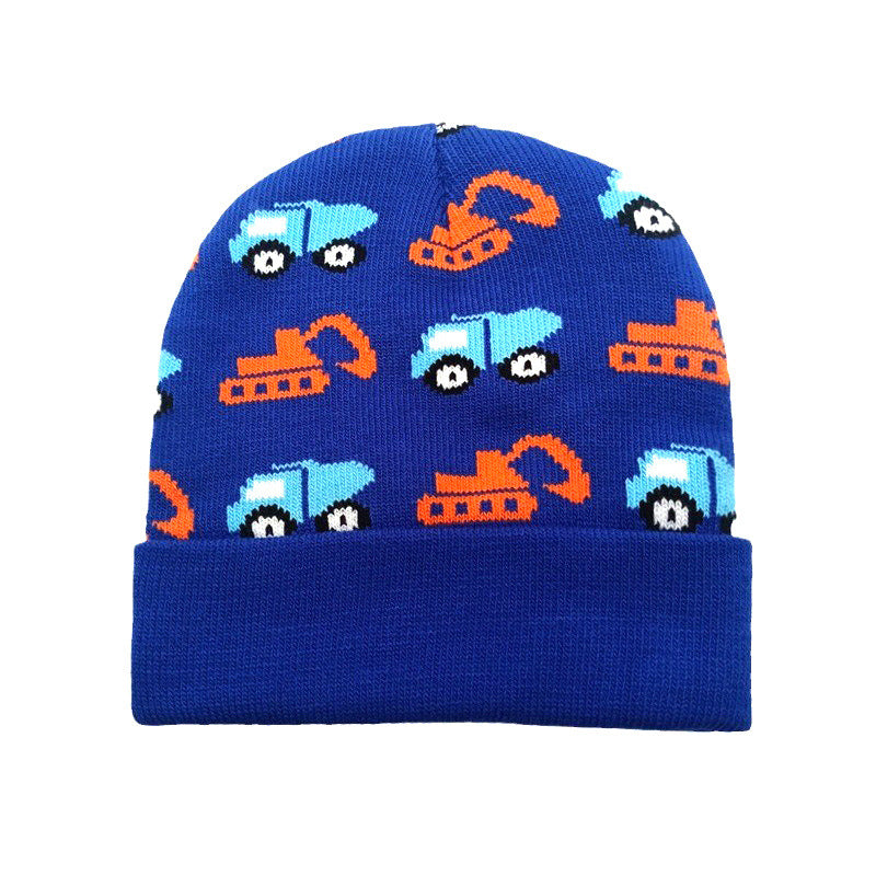 Wholesale Children's Cartoon Digger Knitted Hat To Keep Warm and Cold-proof Ear Protection Woolen Hat