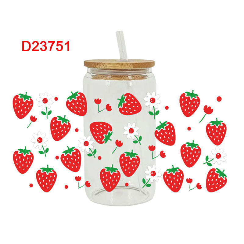 Wholesale Colorful and diverse fruits 16oz Cup UV DTF Wraps