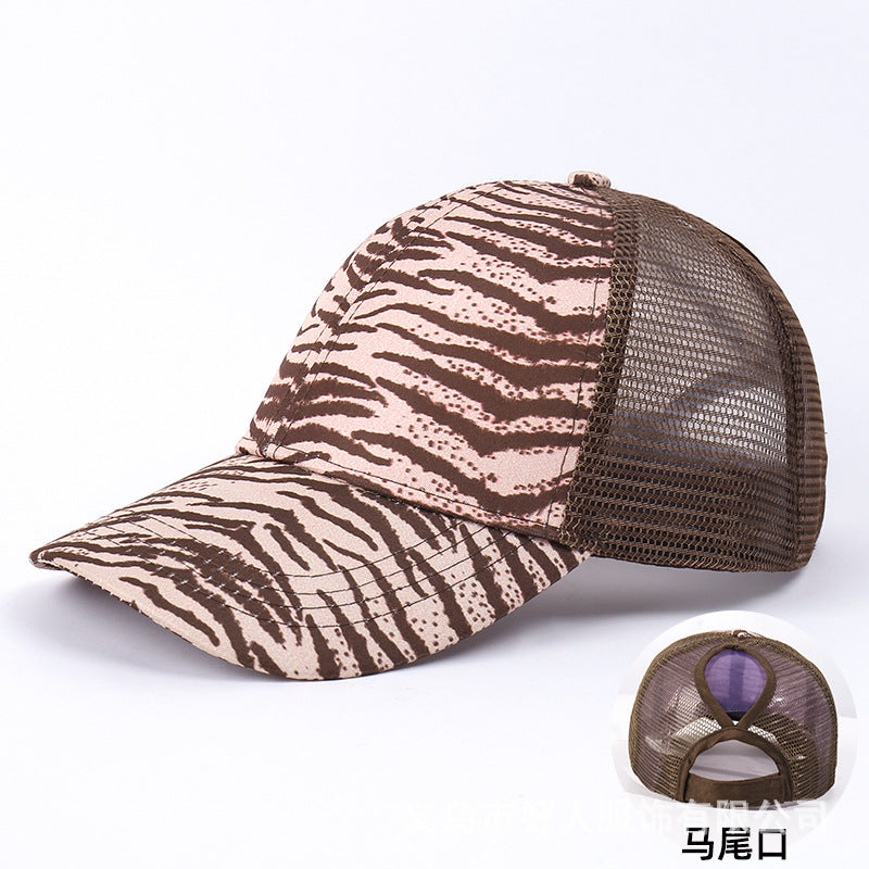 Wholesale Breathable Mesh Leopard Zebra Visor Baseball Cap