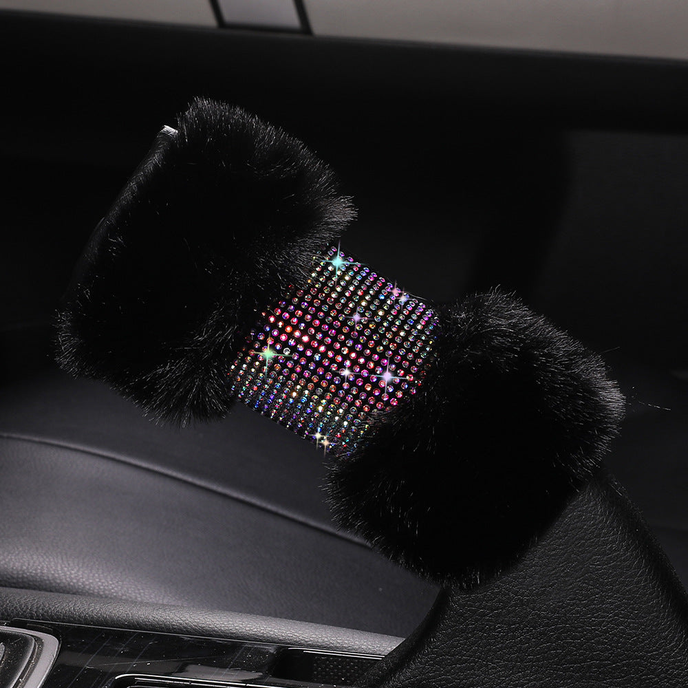 Wholesale Winter Plush Steering Wheel Cover with Diamonds