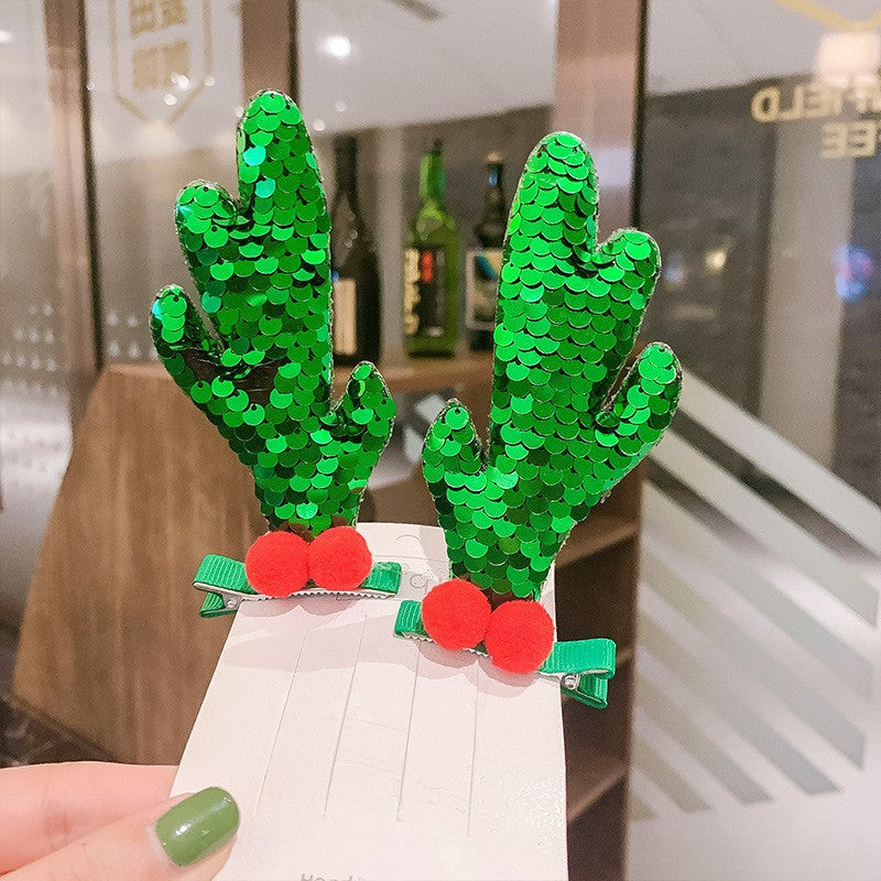 Wholesale Christmas Antler Fabric Hairpins