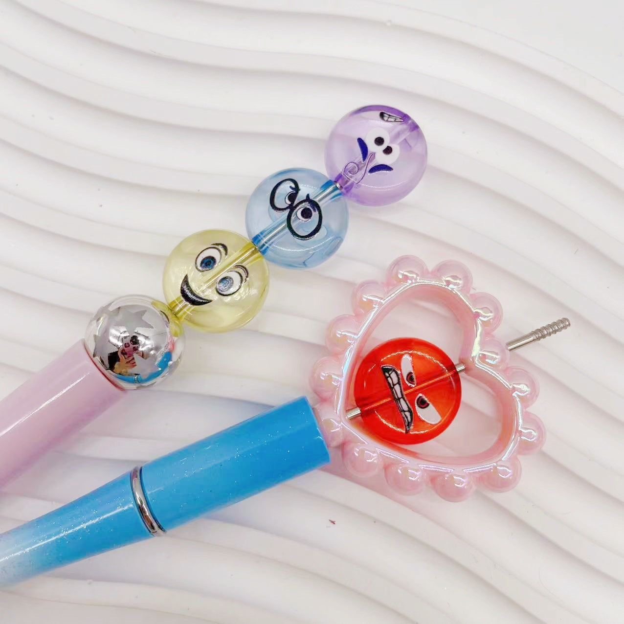 Wholesale 100PCS/PACK Acrylic Print Color Jelly Bean Expression DIY Loose Beads