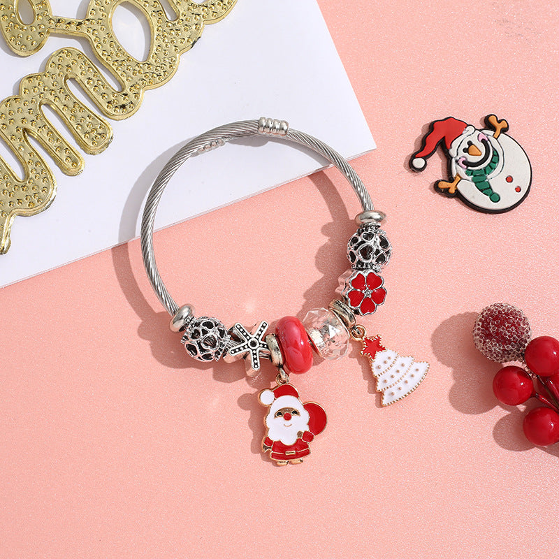 Wholesale Stainless Steel Christmas DIY Bracelet