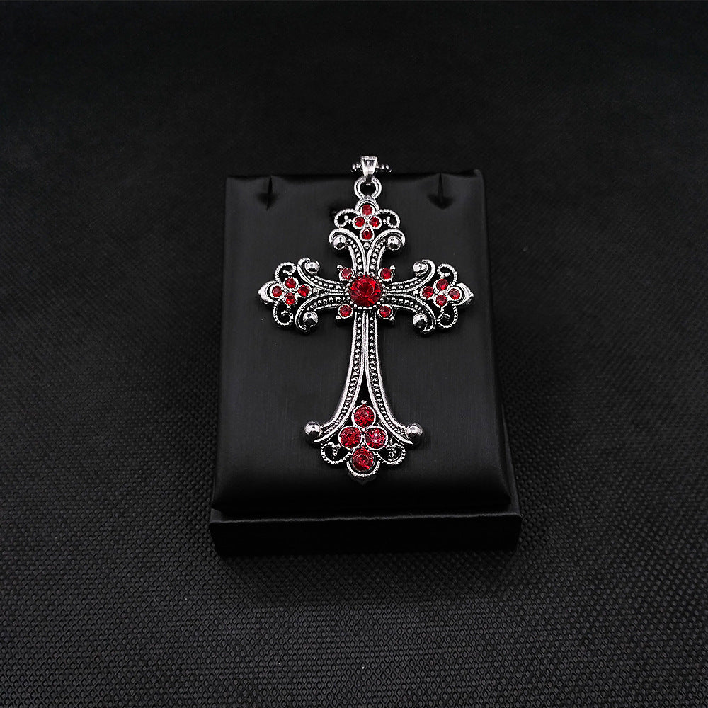 Wholesale Vintage Large Diamond Cross Pendant Necklace
