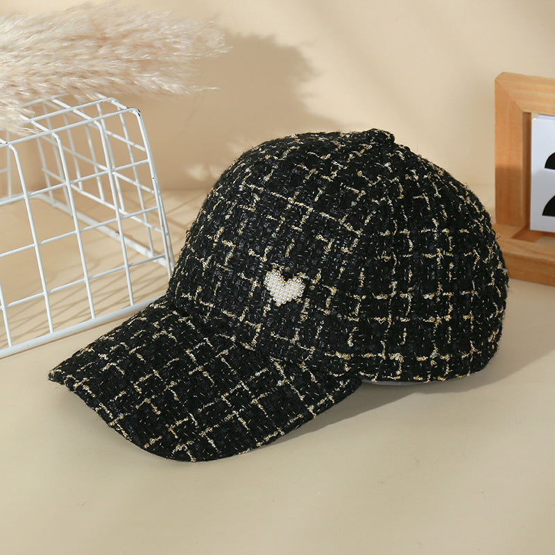 Wholesale Fabric Plaid Love Baseball Caps