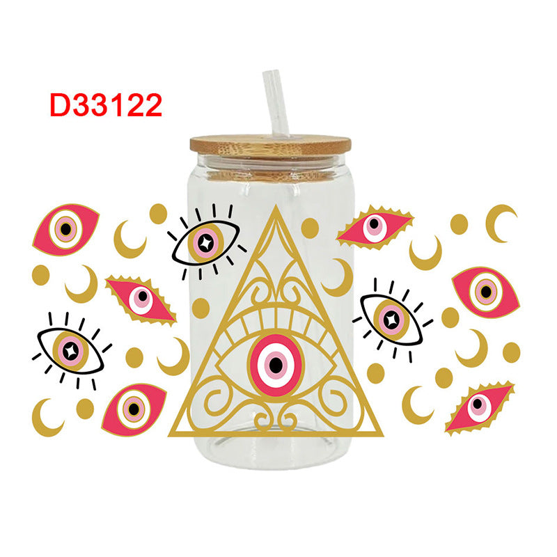 Wholesale  Little blue flower 16oz Cup UV DTF Wraps