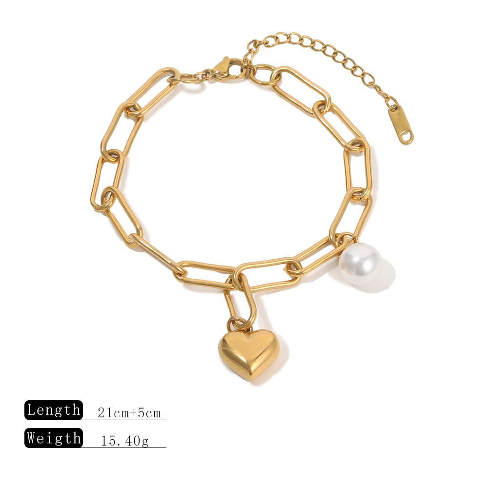 Wholesale Pearl Starfish Moon Cross Pendant Jewelry Bracelet