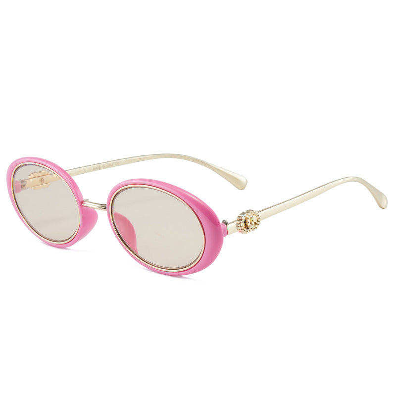 Wholesale men' s and women' s round metal frame sunglasses personalized fashion sunshades