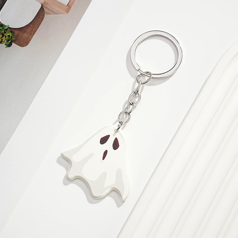 Wholesale of New Halloween Pumpkin Ghost Houses Acrylic Keychain