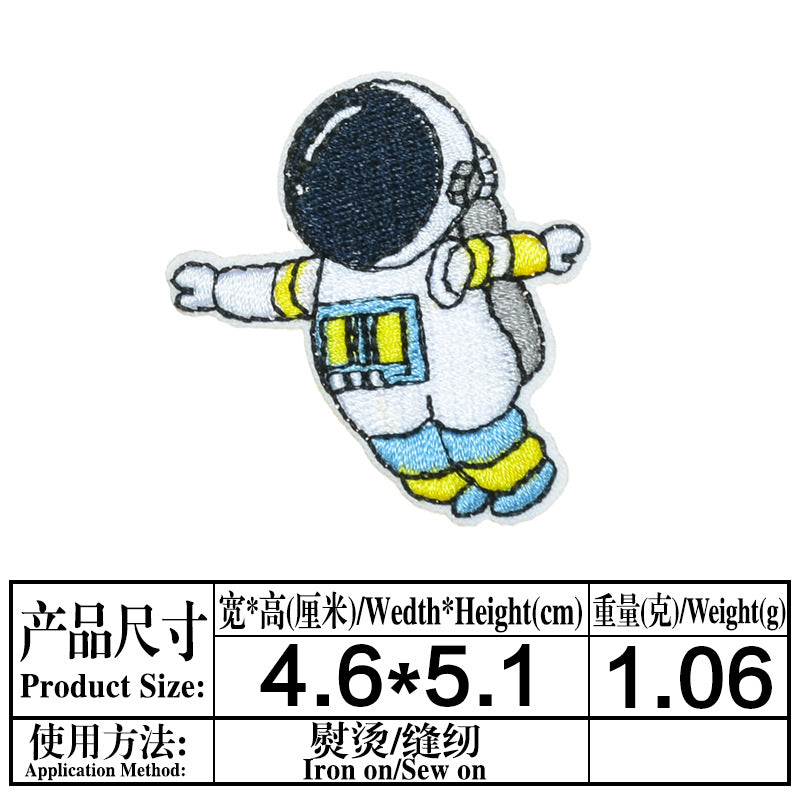 Wholesale Space Astronaut Embroidered Patch Twill Fabric DIY Craft Supply Decorative Towel Home Decor