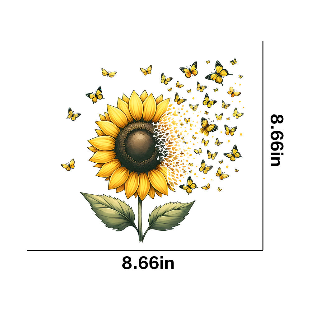 Wholesale 10pcs/pack Sunflower T-shirt heat transfer hot stamping
