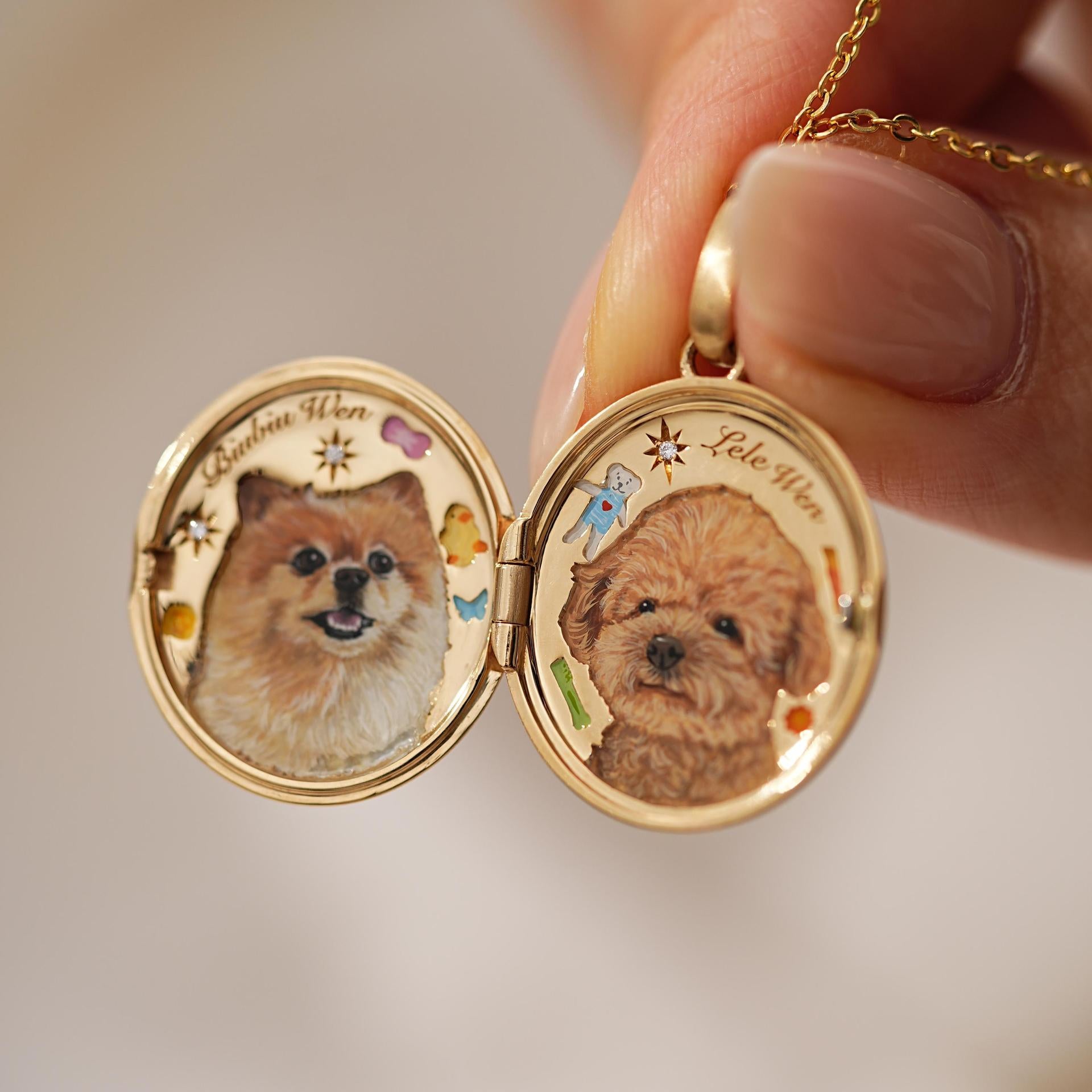 Wholesale Opening and closing photo album moon stars necklace