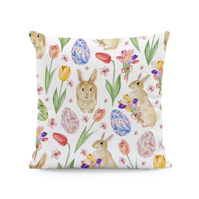 Wholesale Easter Rabbit Egg Flannel Printed Pillow Covers