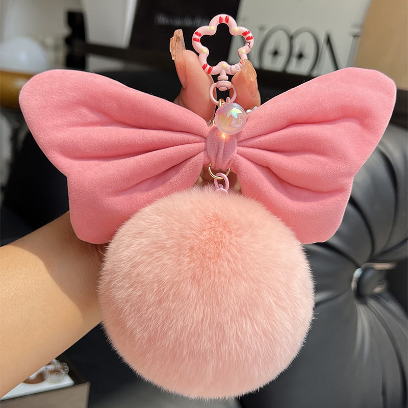 Wholesale Hairball pendant large bow keychain