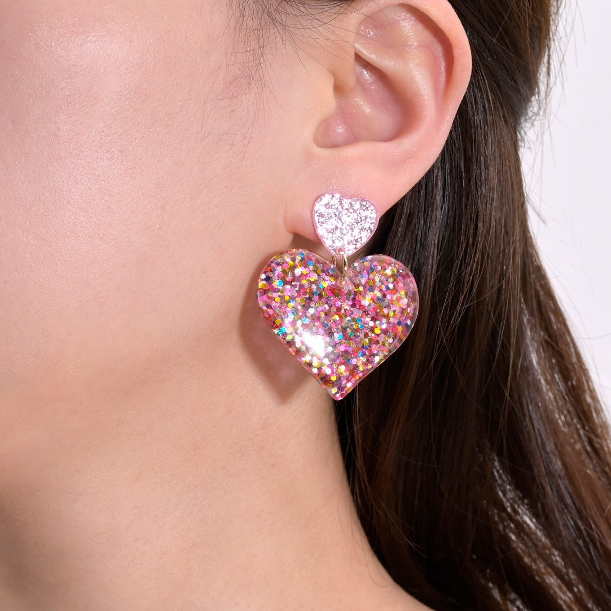 Wholesale Heart-shaped Five-pointed Star  Peach Heart Star Earrings