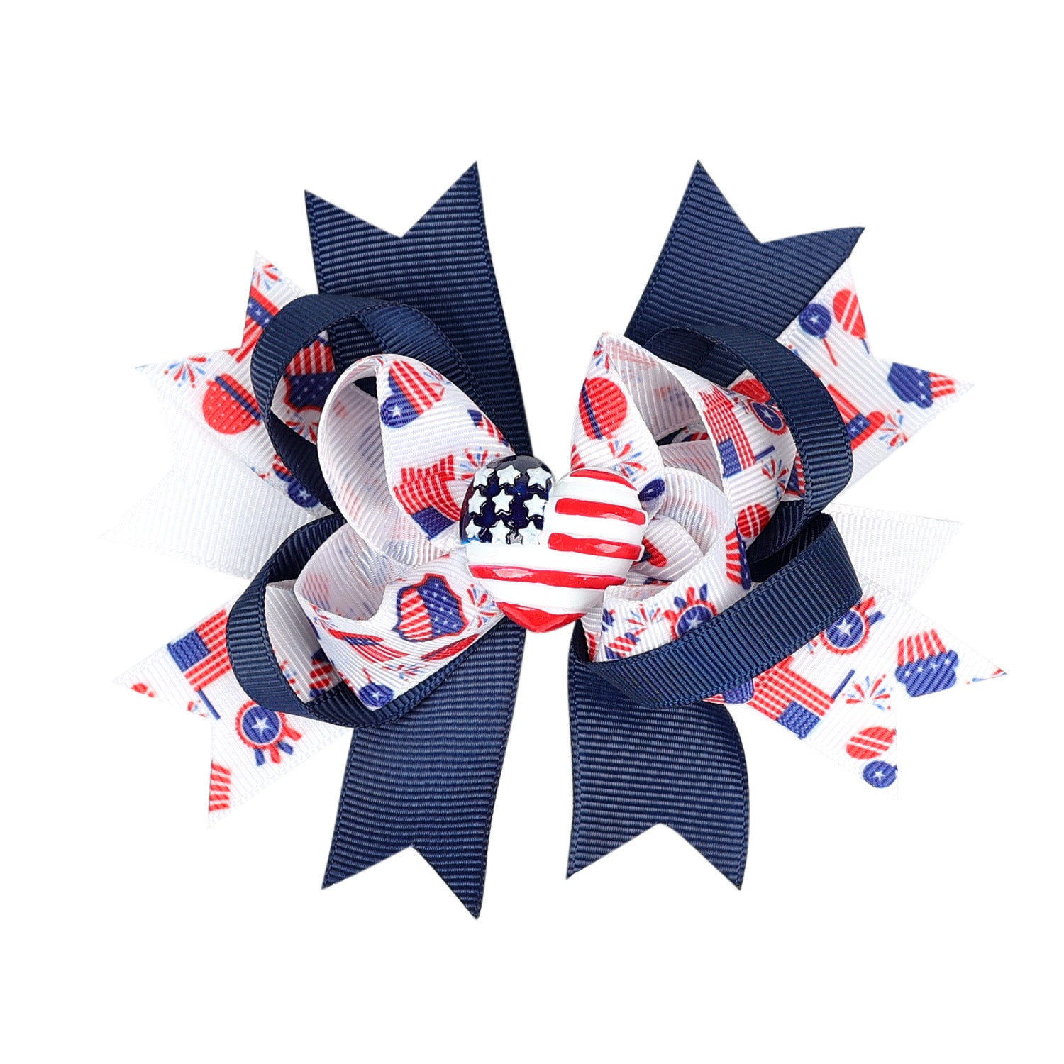 Wholesale American Independence Day Children's Double Layer Swallowtail Bow Hair Clip