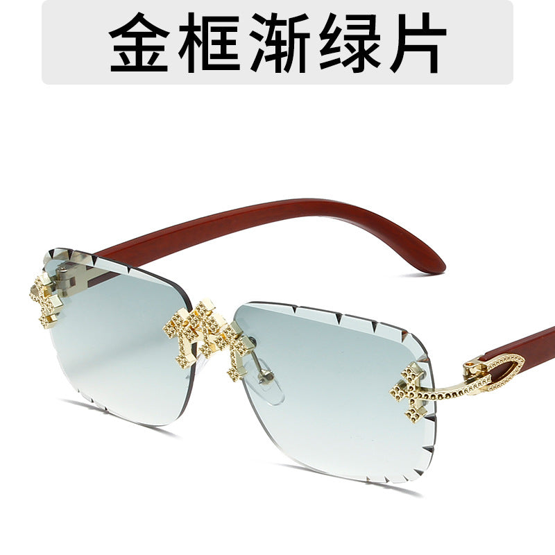 Wholesale Personalized frameless metal square lace sunglasses