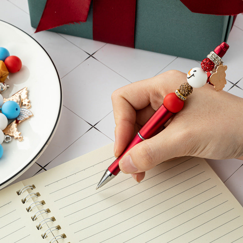 Wholesale Christmas Tassel Silicone Handmade Bead Pen Ballpoint Pen