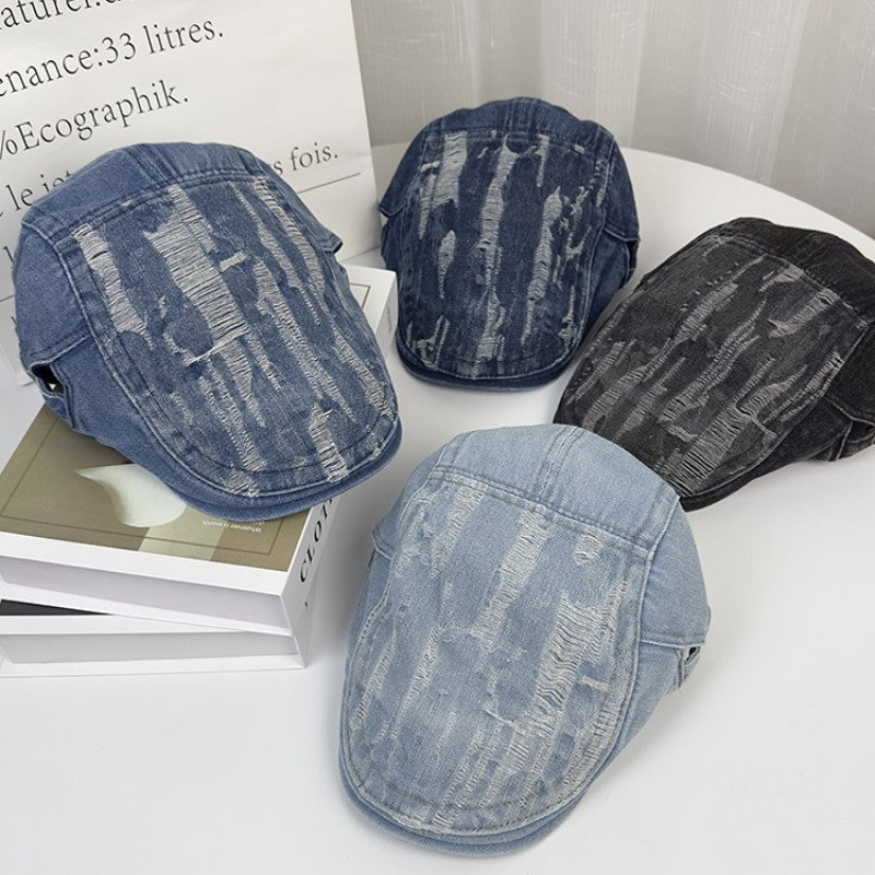 Wholesale Fashion Ripped Denim Retro Front Hat