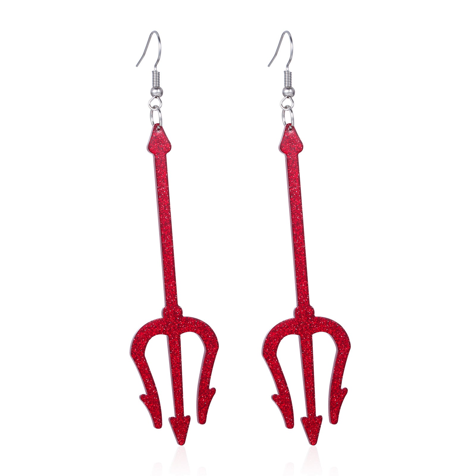 Wholesale Gothic  Trident Acrylic Drop Earrings Retro Statement Jewelry Accessory Boutique Resale Gift