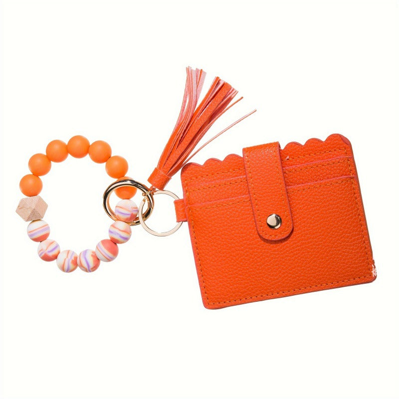 Wholesale Tassel pendant iridescent wrist key ring keychain