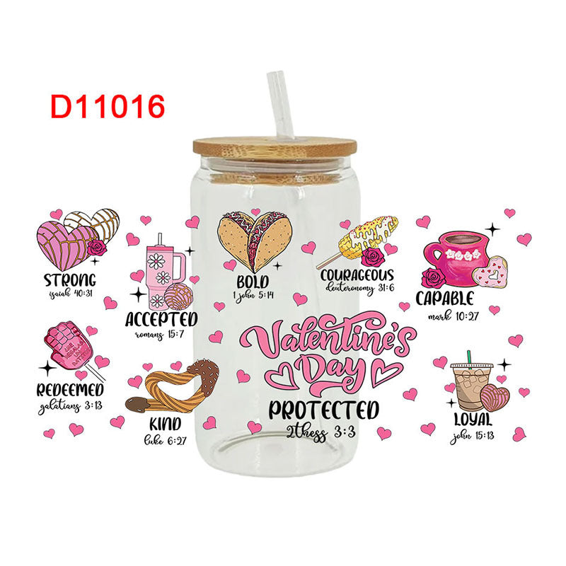 Wholesale Valentine's Day Dessert Series  16oz Cup UV DTF Wraps
