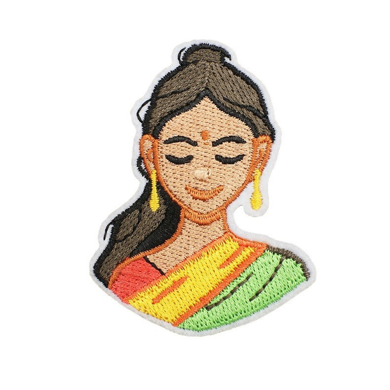 Wholesale Polyester Thread Embroidered Patch Indian Diwali Elephant And Cobra Design Decorative Clothing Craft Supply