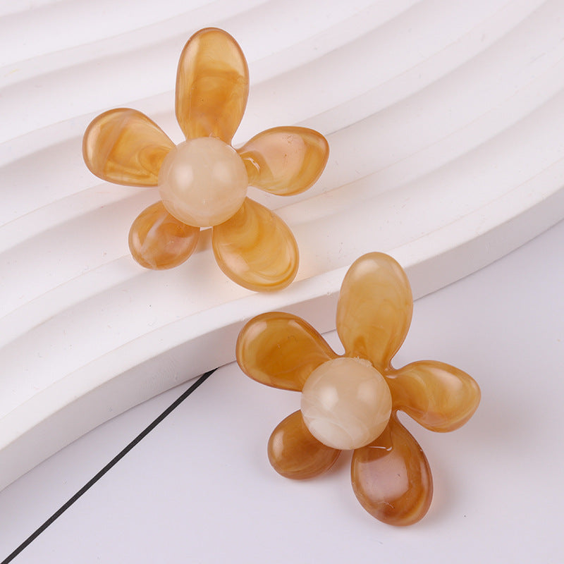 Wholesale Summer fresh earrings five-petal flower jelly color earrings