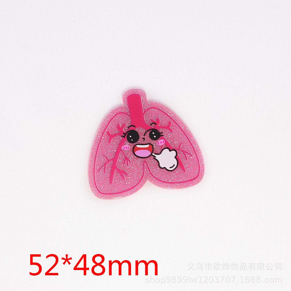 Wholesale 10PCS FlatBack Cartoon Organ Beverage Bottle Ornaments Acrylic Pin Cute DIY Patch