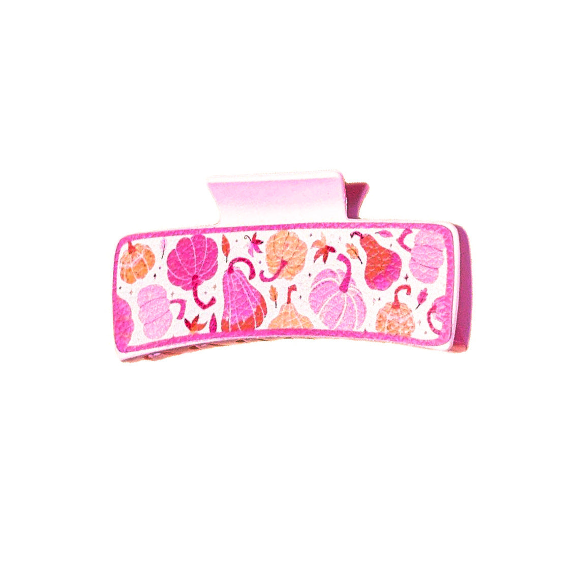 Wholesale Thanksgiving Turkey Pumpkin Leather Print Rectangular Grab Clip