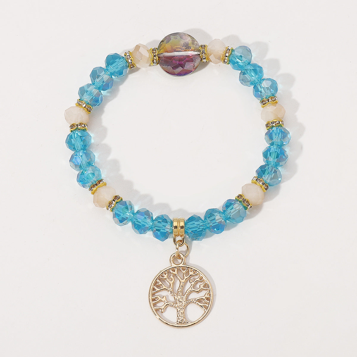 Wholesale Crystal Design Sense Tree of Life Beaded Bracelet for Birth Year