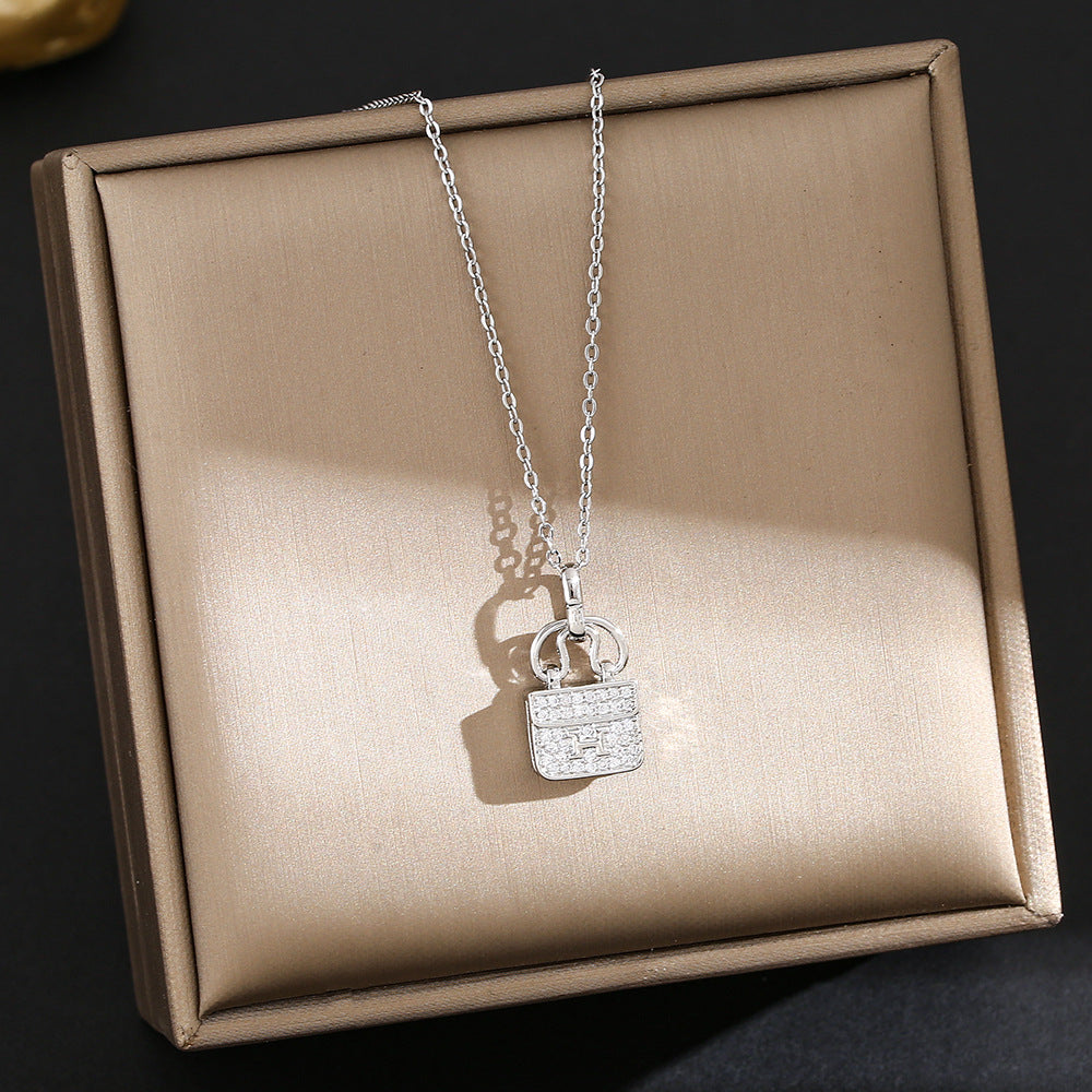 Wholesale Gilded H Bag Titanium Steel Necklace for Women