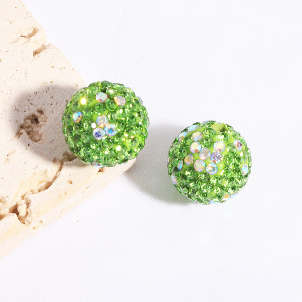 Wholesale 20pcs Sparkling soft clay colored full diamond beads