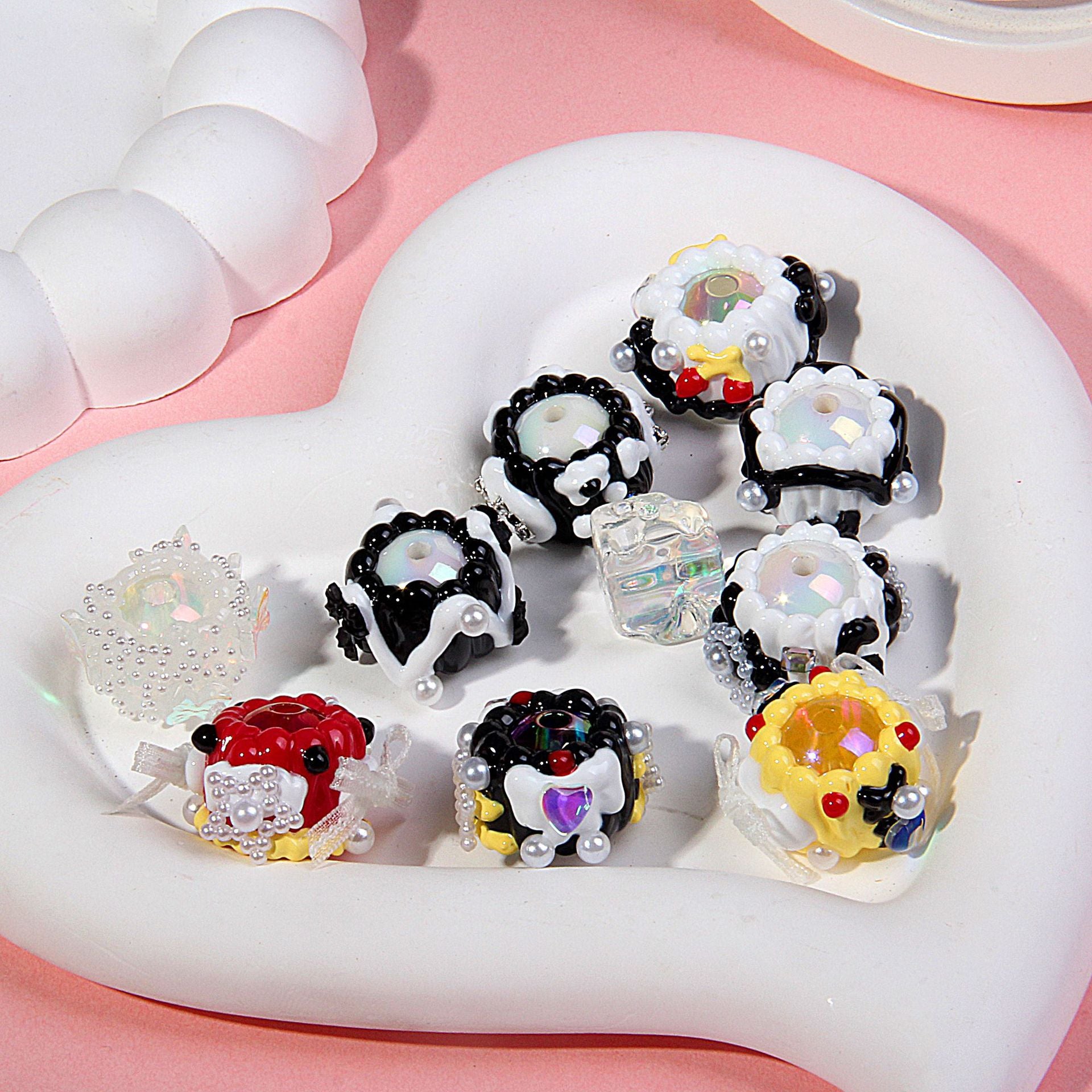 Wholesale 5pcs/pack heavy oil hand-painted beads DIY Fancy Beads