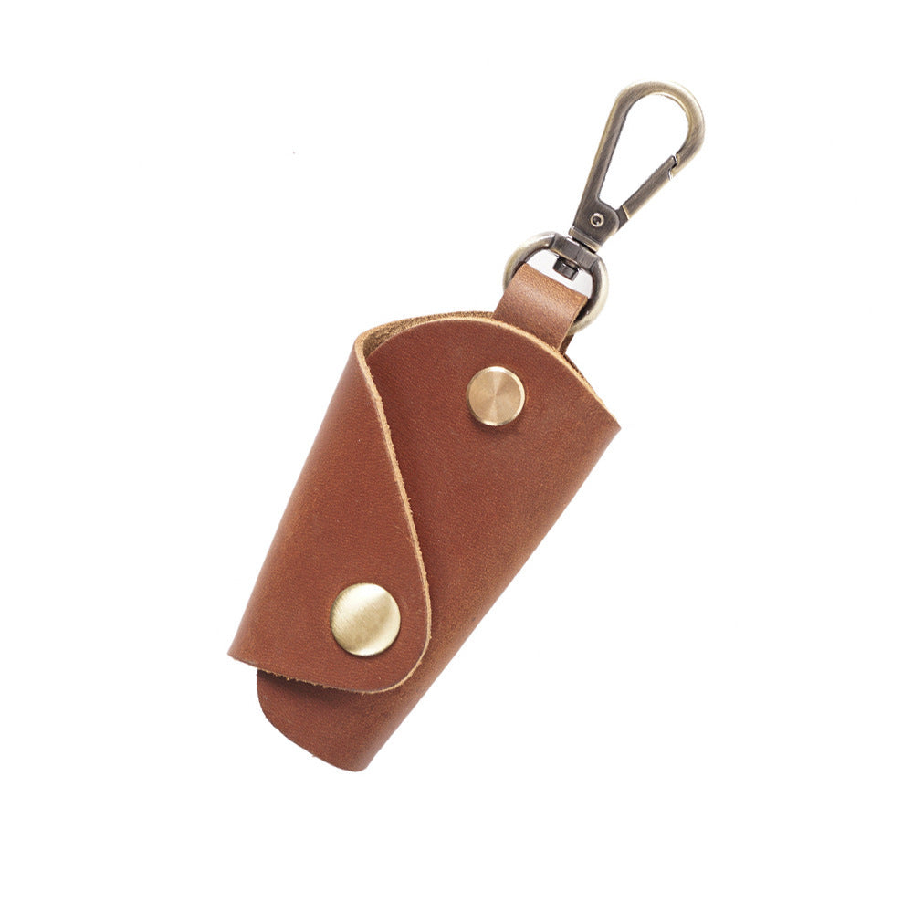 Wholesale First Layer Cowhide Handmade Men's Leather Mini Keychain