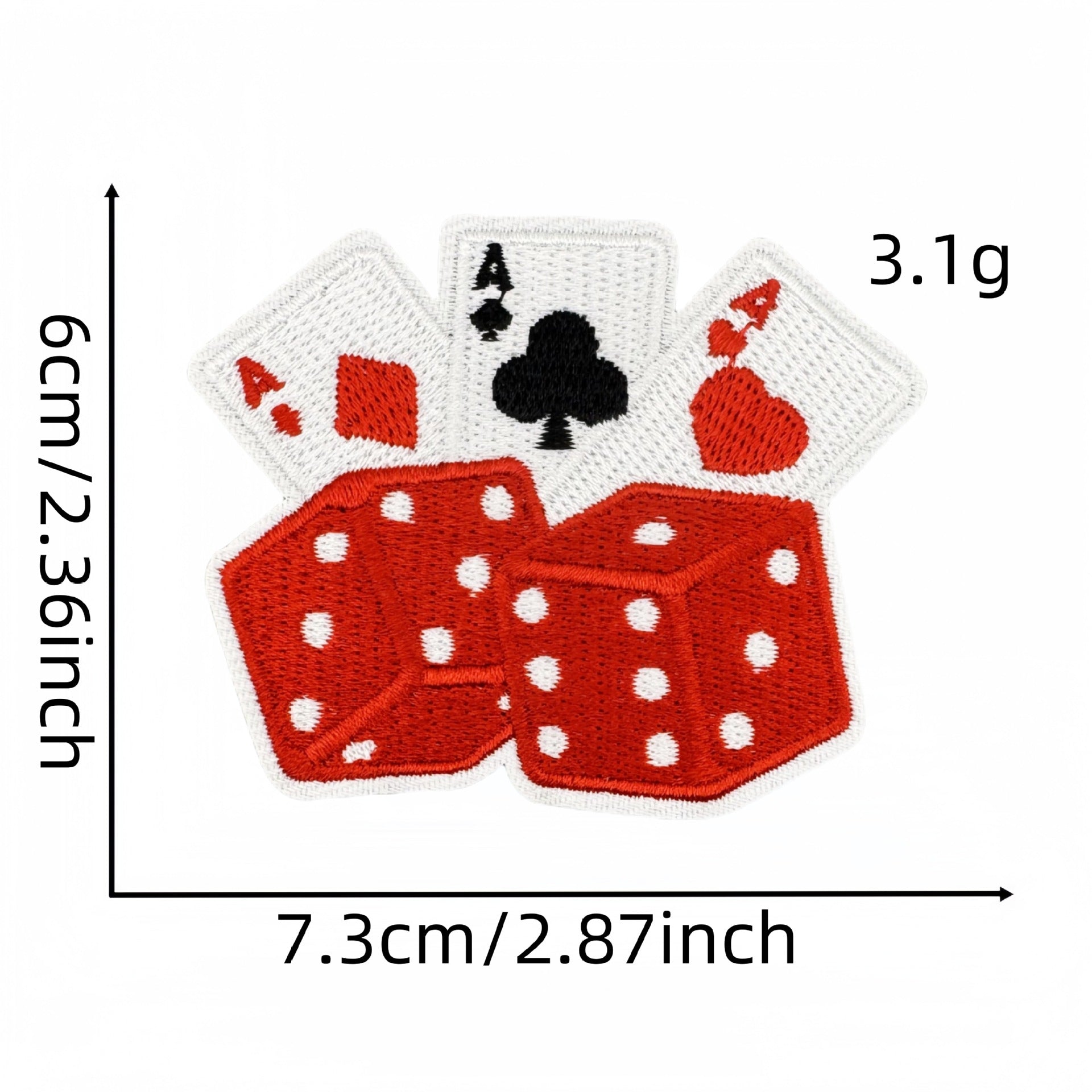 Wholesale  Poker Series Embroidery Cloth Stickers Love Heart Decoration DIY  Patch