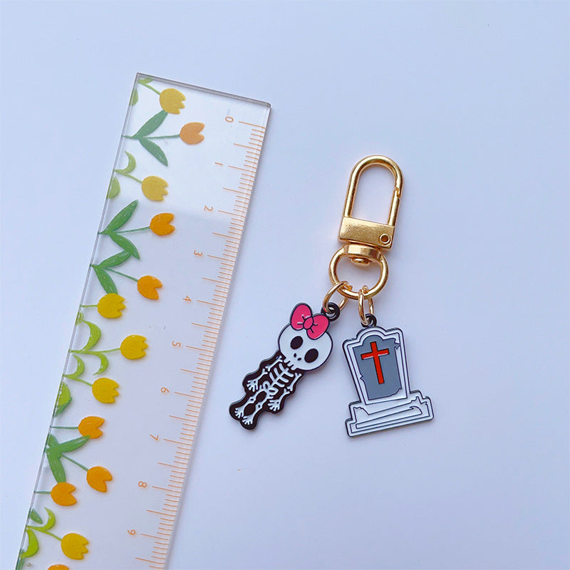 Wholesale Halloween Tombstone Skeleton Zombie Alloy Keychain