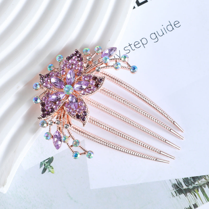 Wholesale Flower Diamond Metal Rhinestone Hair Clips
