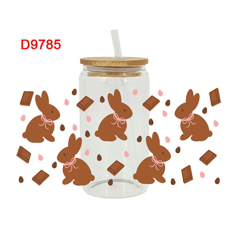Wholesale UV transfer sticker glass crystal label Crystal sticker 16OZ UV DTF WRAPS 23cmX11cm