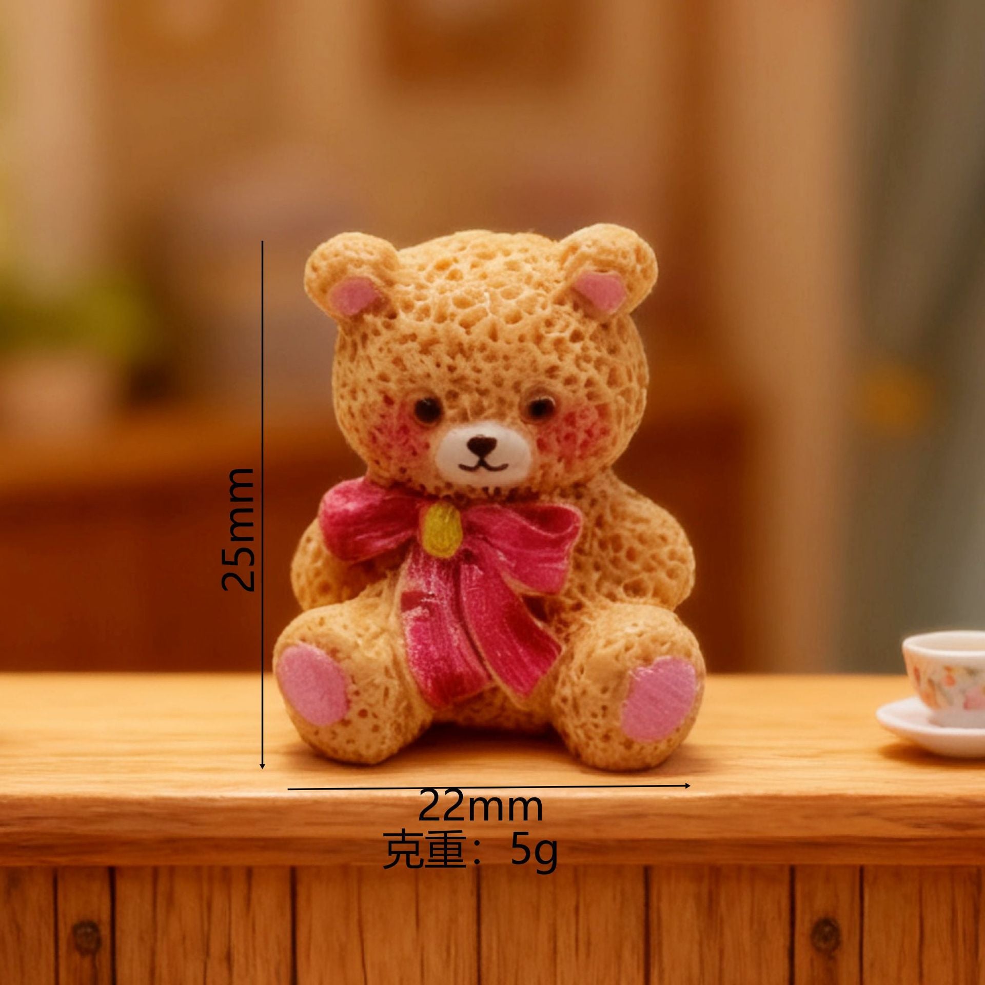 Wholesale 10pcs Cute Bow Bear  Mini Doll Miniature Scene Ornaments  Doll Accessories