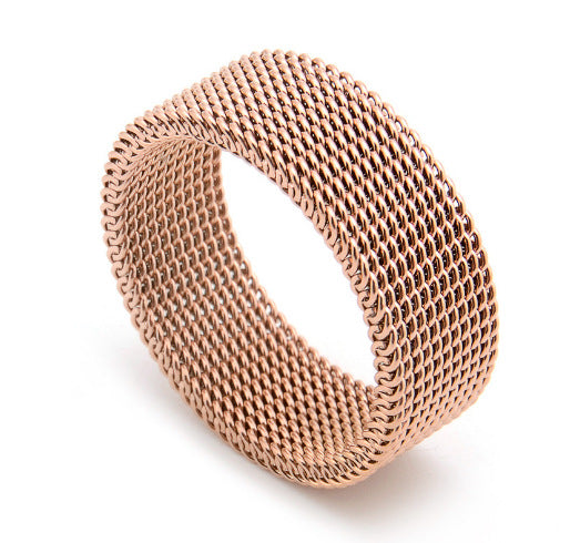 Wholesale 8MM Titanium Steel Deformable Multicolor Mesh Ring