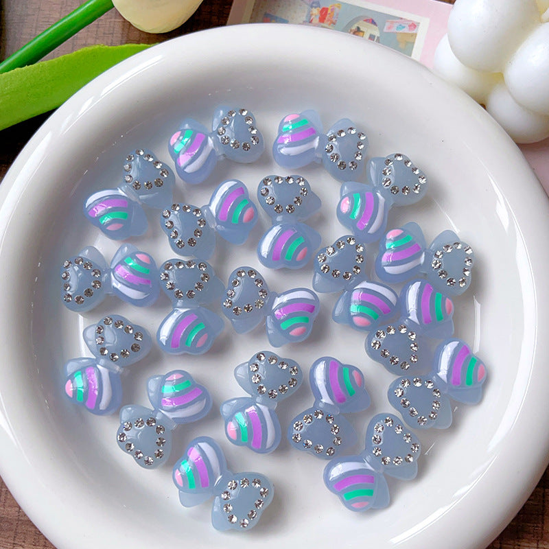 Wholesale Glow-in-the-dark rainbow bow straight beaded  Acrylic Beads