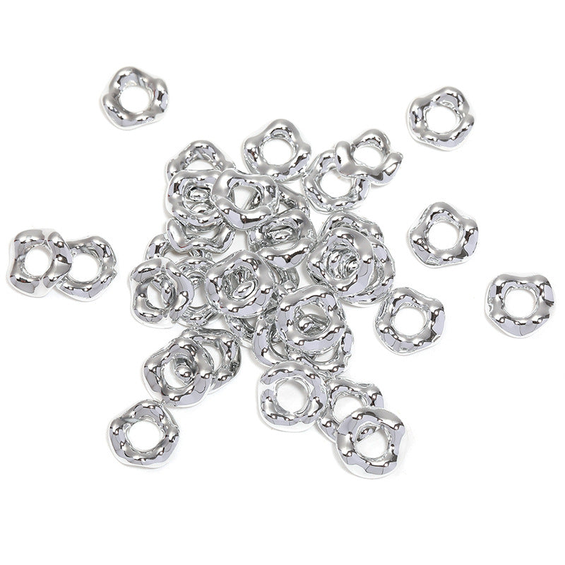 Wholesale Random 200pcs Macaron Large Hole Bead Spacers Handfelt Paint Round Wave Spacer DIY Beades