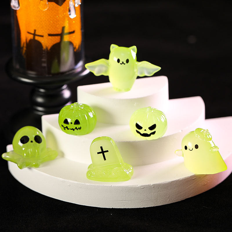 Wholesale Cute Resin  Ghost Cat Figurine – Glow-in-the-Dark DIY Pendant for Home Decor,  Party Gift,  Craft Supply
